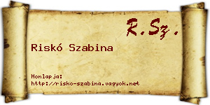 Riskó Szabina névjegykártya